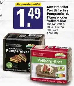 WEZ Mestemacher Westfälisches Pumpernickel, Fitness- oder Vollkornbrot Angebot