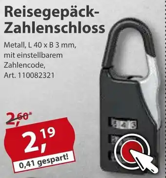 Sonderpreis Baumarkt Reisegepäck Zahlenschloss Angebot