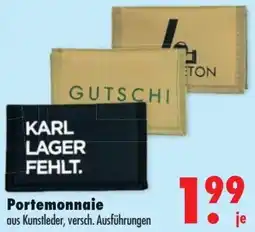 Mäc Geiz KARL LAGER FEHLT. Portemonnaie Angebot