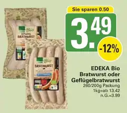 WEZ EDEKA Bio Bratwurst oder Geflügelbratwurst Angebot