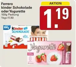 WEZ Ferrero kinder Schokolade oder Yogurette Angebot