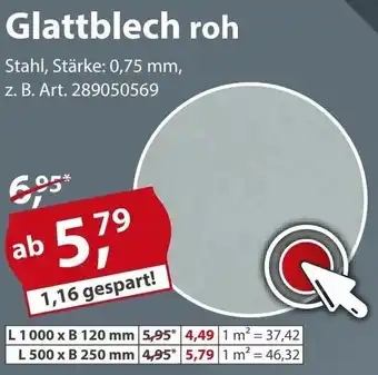 Sonderpreis Baumarkt Glattblech roh Angebot