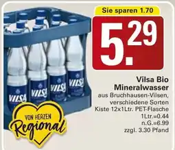 WEZ Vilsa Bio Mineralwasser Angebot