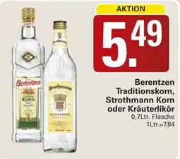 WEZ Berentzen Traditionskorn, Strothmann Korn oder Kräuterlikör Angebot