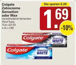 WEZ Colgate Zahncreme Sensation oder Max Angebot