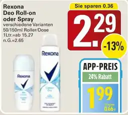 WEZ Rexona Deo Roll-on oder Spray Angebot