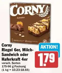 AEZ Corny riegel 6er, milch- sandwich oder haferkraft 4er Angebot