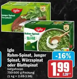 AEZ iglo Rahm-Spinat, Junger Spinat, Würzspinat oder Blattspinat Angebot