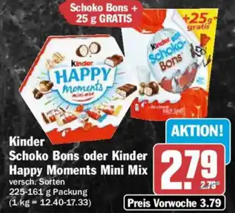 AEZ Kinder Schoko Bons oder Kinder Happy Moments Mini Mix Angebot