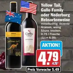 AEZ Yellow Tail, Gallo Family oder Nederburg Rebsortenweine Angebot