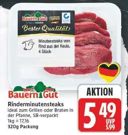 E-Center Bauern gut rinderminutensteaks Angebot