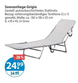 V Markt Sonnenliege grigio Angebot
