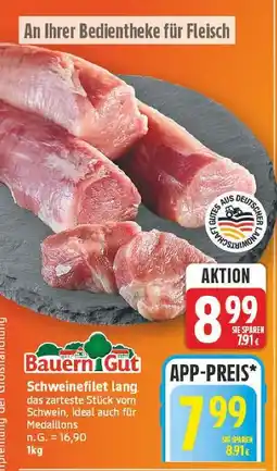 E-Center Bauern gut schweinefilet lang Angebot