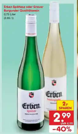 Netto Marken-Discount Erben erben spätlese oder grauer burgunder qualitätswein Angebot