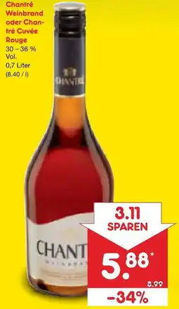 Netto Marken-Discount Chantré weinbrand oder chan-tré cuvée rouge Angebot