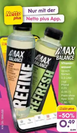 Netto Marken-Discount Max balance vitaminienwasser Angebot