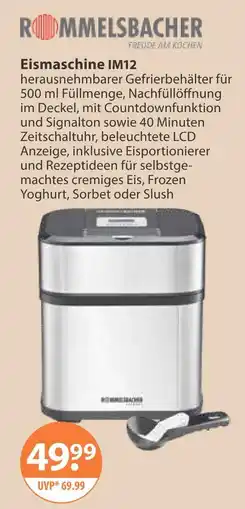V Markt Rommelsbacher eismaschine im12 Angebot