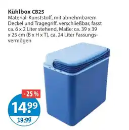 V Markt Kühlbox cb25 Angebot