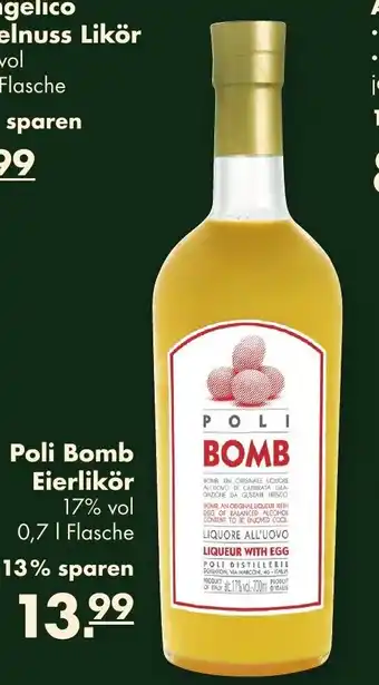 Handelshof Poli Bomb Eierlikör 0,7 L Flasche 13% sparen Angebot