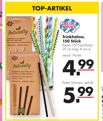 Handelshof Top -Artikel Trinkhalme, 150 Stück 25 cm long 8 mm Angebot