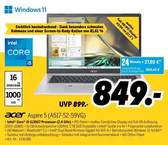 MEDIMAX Acer Aspire 5 (A517-52-59VG) Angebot