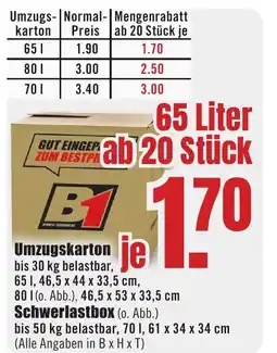 B1 Discount Baumarkt B1 Umzugskarton Angebot