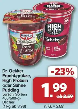Famila Nord West Dr. Oetker Fruchtgrütze, High Protein oder Sahne Pudding Angebot