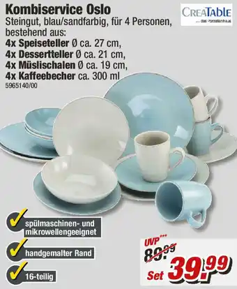 Poco CreaTable Kombiservice Oslo Angebot