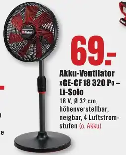 B1 Discount Baumarkt Einhell Akku-Ventilator >>GE-CF 18 320 P - Li-Solo Angebot