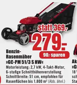 B1 Discount Baumarkt Einhell Benzin- Rasenmäher >>GC-PM 51/3 S HW<< Angebot