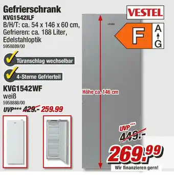 Poco Vestel Gefrierschrank KVG1542ILF Angebot