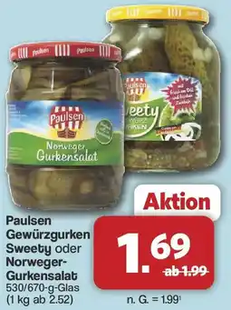 Famila Nord West Paulsen Gewürzgurken Sweety oder Norweger Gurkensalat Angebot