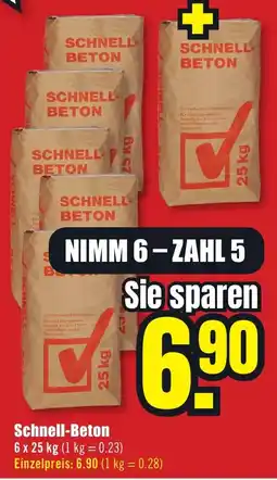 B1 Discount Baumarkt Schnell-Beton Angebot