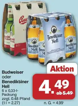 Famila Nord West Budweiser oder Benediktiner Hell Angebot