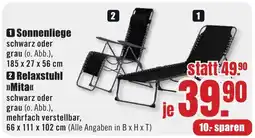 B1 Discount Baumarkt 1 Sonnenliege Angebot