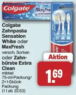 Famila Nord West Colgate Zahnpasta Sensation White oder MaxFresh oder Zahnbürste Extra Clean Angebot