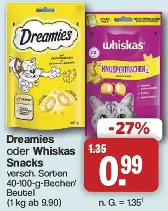 Famila Nord West Dreamies oder Whiskas Snacks Angebot