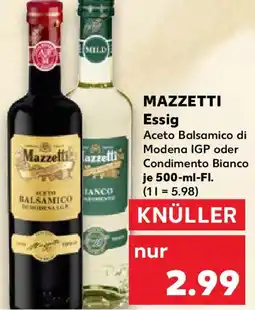Kaufland MAZZETTI Essig Angebot