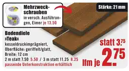 B1 Discount Baumarkt Bodendiele "Teak" Angebot
