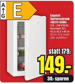 B1 Discount Baumarkt Exquisit Gefrierschrank >>GS111-330E<< Angebot