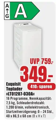 B1 Discount Baumarkt Exquisit Toplader >>LTO1207-030A<< Angebot