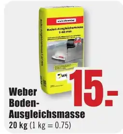 B1 Discount Baumarkt Weber Boden- Ausgleichsmasse Angebot