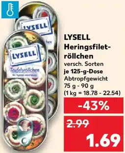 Kaufland LYSELL Heringsfiletröllchen Angebot