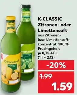 Kaufland K-CLASSIC Zitronen- oder Limettensaft Angebot