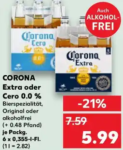 Kaufland CORONA Extra oder Cero 0.0 Angebot