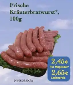 LPG Biomarkt Frische Kräuterbratwurst Angebot