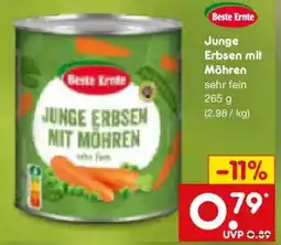 Netto Marken-Discount Junge Erbsen mit Möhren Angebot