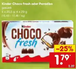 Netto Marken-Discount Kinder Choco fresh oder Paradiso Angebot