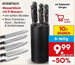 Netto Marken-Discount GOURMETMAXY Messerblock mit 5 Messern Angebot
