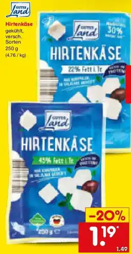 Netto Marken-Discount GUTES Land Hirtenkäse Angebot